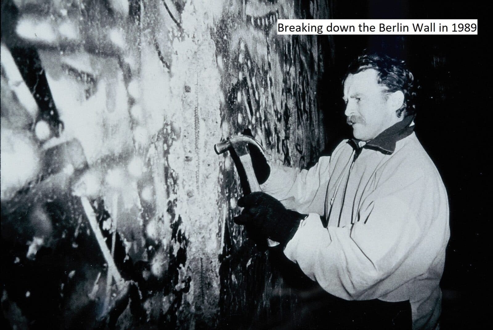 Tore at the Berlin Wall in 1989